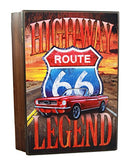 Ebros Gift Highway Route 66 Legendary Road Journey Safe Book Shaped Multiple Keys Decorative Storage Organizer 11.75"H