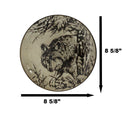 Pack Of 2 Rustic Western Forest Spirit Gray Wolf Salad Appetizer Plates 8.75"D
