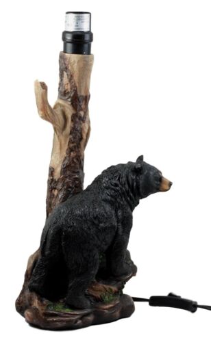 Roaming Forest North American Black Bear Desktop Table Lamp Decor Figurine 20"H