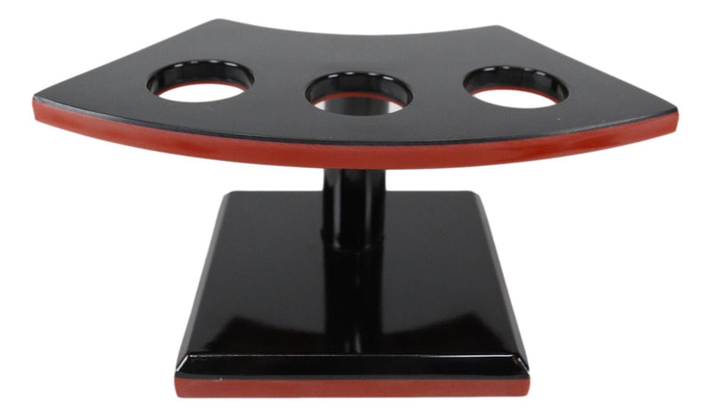 Ebros Pack Of 2 Japanese Temaki Sushi Roll Holder With 3 Holes Stand Lacquered Plastic