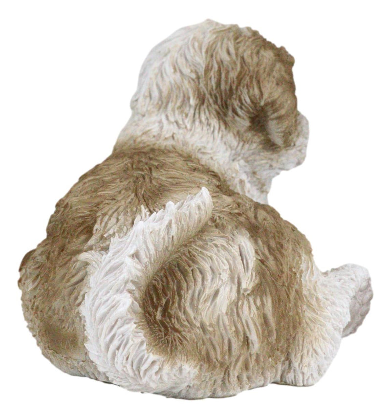 Lifelike Adorable Shih Tzu Dog At Rest With Glass Eyes Figurine Pet Pal Memorial