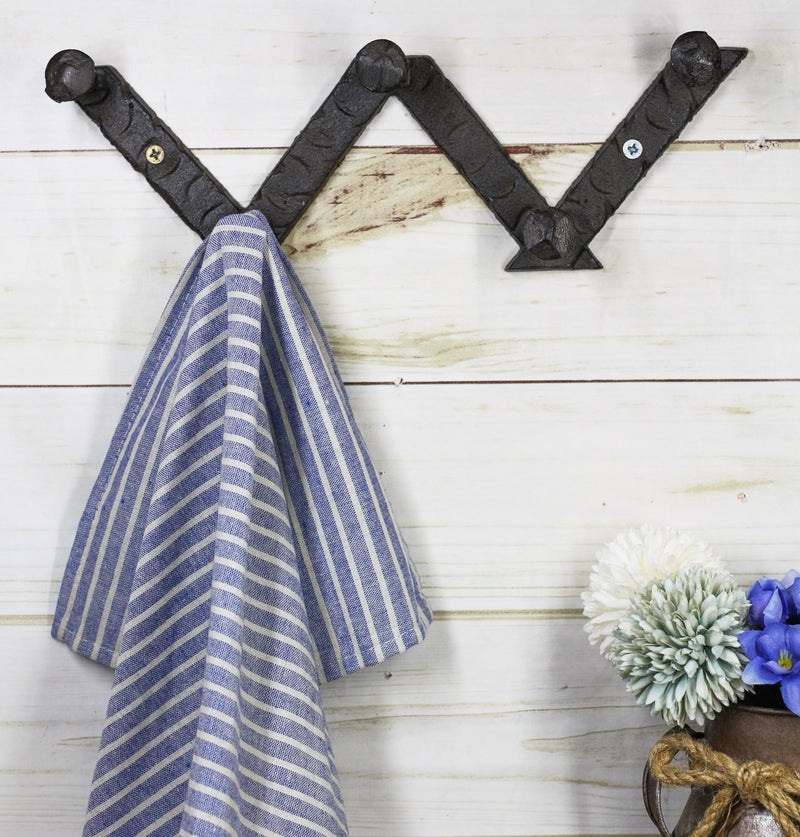 Cast Iron Rustic Industrial Farmhouse Railroad Nail Spikes 5 Peg Wall Hooks
