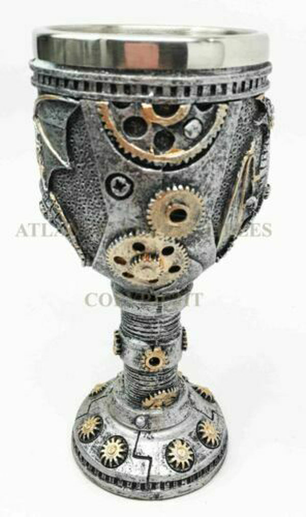 Steampunk Robotic Cyborg Dragon Eternal Voyage 5oz Wine Drink Goblet Chalice