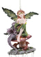 Fantasy Green Petal Rain Dance Tribal Fairy With Dragon Pet Wind Chime Decor