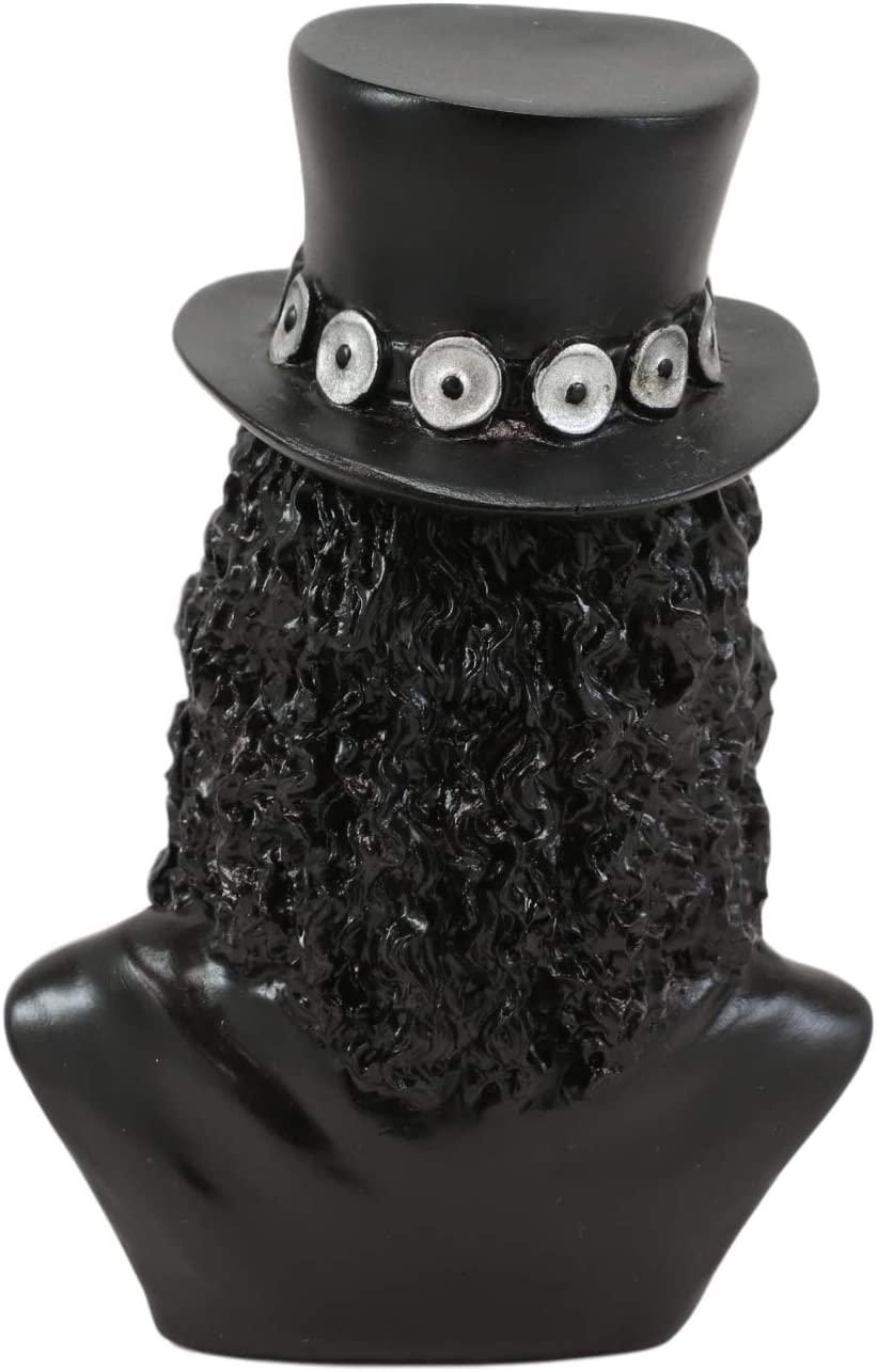 Ebros Rock Guitarist Sklash Skull Skeleton Bust Miniature Figurine 4.25"H