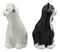Wedding Black White Cats In Tuxedo And Bridal Gown Salt And Pepper Shakers Set