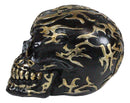 Ebros Black and Gold Tribal Skull Figurine 6.5" Long Collectible Horror Skull Head