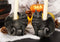 Gothic Angel Winged Cat Gargoyles Left And Right Facing Candle Holder Statue Set