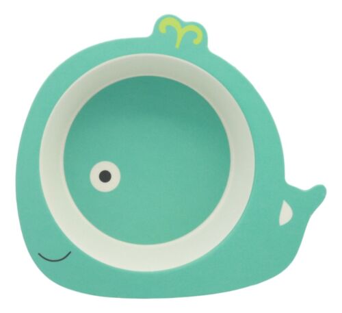 Moby Dick Whale Kids Children Toddler Baby 5 Piece Organic Bamboo Dinnerware Set