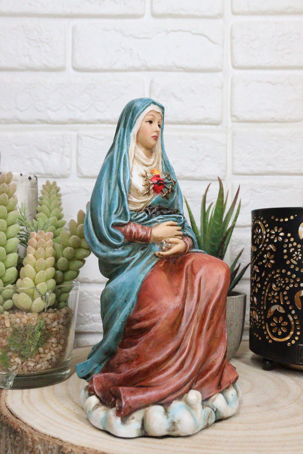Ebros Gift Our Lady Of Seven Dolors Figurine Mother Of Sorrows Mater Dolorosa Sculpture 6.75" H