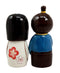 Ebros Cultural Asia Japanese Kokeshi Couple Ceramic Magnetic Salt Pepper Shakers Set