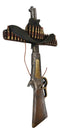 Rustic Western Cowboy Hat Hunting Rifle With Bullet Shell Casings Wall Cross