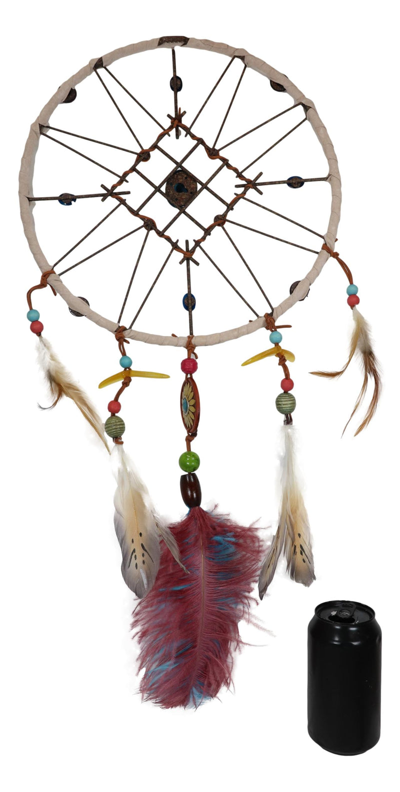 Set Of 2 Southwestern Tribal Indian Boho Chic Floral Feather Wall Dreamcatchers