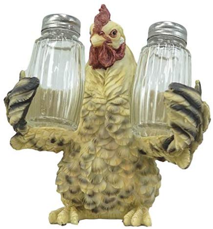 Ebros Country Farm Mother Hen Hugging Glass Salt Pepper Shakers Holder 6" Tall - Ebros Gift