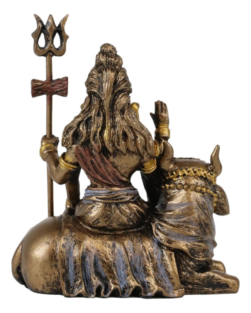 Vastu Hindu God Lord Shiva Mahadeva Sitting On Nandi Bull Miniature Figurine