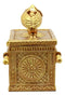 Ebros Matte Gold Ark Of Covenant Model W/ Contents Decor Figurine Jewelry Box
