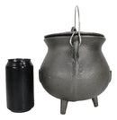 Cast Iron Wicca Triple Moon Shaman Spiral Goddess Cauldron With Handle and Lid