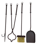 Wrought Iron Metal Western Galloping Equine Horse Fireplace Tool Kit 5 Piece Set