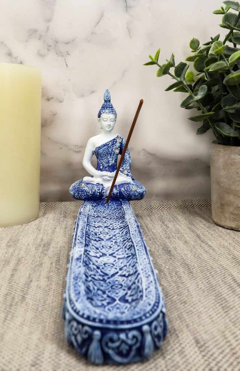 Ebros Terracotta Thai Buddha Amitabha Meditating in Dhyana Mudra Incense Holder Statue