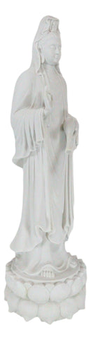 Large 29"H Feng Shui Goddess Guanyin Kuan Yin With Jar Standing on Lotus Statue