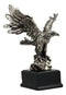 Silver Wings of Glory Bald Eagle Statue 7.75"Tall Silver Electroplated Resin