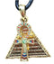 Ebros Egyptian Theme Pewter Alloy Pyramid Ankh Necklace Pendant Jewelry Fashion