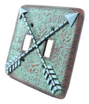 Indian Turquoise Crossed Arrows Friendship Wall Double Toggle Switch Plates Set