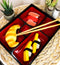 Lacquered Plastic Japanese Style 5 Compartments Sushi Lunch Bento Box With Lid