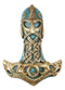 Ebros Turquoise Gold Colored Thor Hammer Viking God Thor's Mjolnir Wall Decor