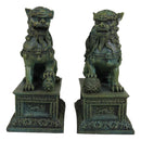 Ebros Chinese Forbidden Palace Guardian Pair Fu Foo Dogs Lions Figurine Bookends Set