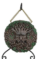 Spirit Tree God Ent Celtic Greenman Round Disk Backflow Incense Cone Burner