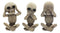 Ebros Gothic Whimsical See Hear Speak No Evil Baby Skeletons Statue Set Of 3