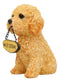 Ebros Gift Set of 4 Dogs Realistic Poodle Fawn and Black Labrador and Yorkshire Terrier Puppies Figurines with Greeting Signs As Welcome Home Decor Pet Pals Dog Sculpture 6.25" Tall Memorial Statues