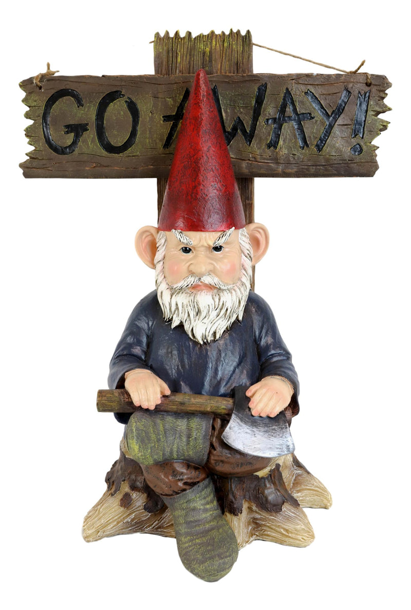Ebros Grinchy Rude Angry Gnome With Axe Welcome Statue Home Greeter Unwelcome