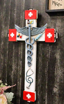 Red Cross Physician Healer Caduceus Herald's Wand Serpents Winged Wall Cross
