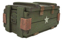 Patriotic Military Style Ammo Crate Utility Faux Wood Decorative Box Figurine