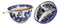 Blue White Dragon Ramen Bowl With Tempura Divider Condiment Lid Chopsticks Set