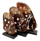 Balinese Wood Handicrafts Tropical River Angel Fish Family Set of 3 Figurines