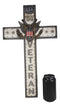Rustic USA Proudly Served American Flag Great Seal Eagle Veteran Wall Cross