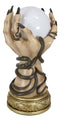 Psychic Fortune Teller Witch Hands With Snakes Rotating LED Glass Gazing Ball