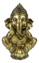 Vastu Hindu Elephant God Baby Ganesha Ganapati With Hands On Cheek Figurine