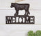 Rustic Farmhouse Farm Cow Silhouette Welcome Sign Wall Decor Cutout Plaque 8"W