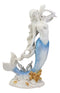 Ebros Capiz Blue Ombre Tail Mermaid With Conch Shell By Sea Coral Reef Statue