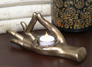 Shunya Mudra Buddha Palm Votive Candle Holder Figurine 9.25"L Yoga Meditation